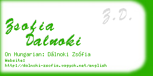 zsofia dalnoki business card